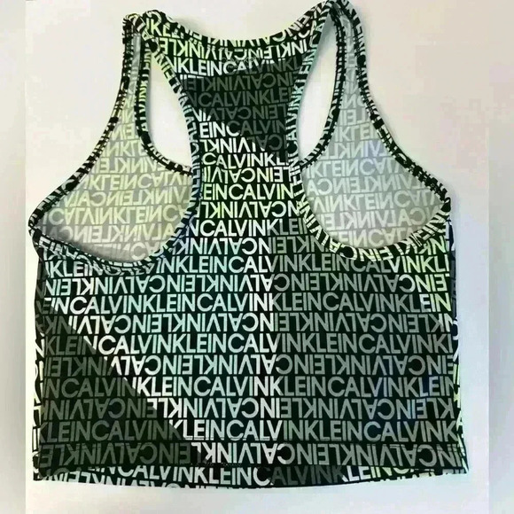 CALVIN KLEIN WOMEN TOP RUNNING PRINTED LOGO GOLD SIZE S - Picture 2 of 5